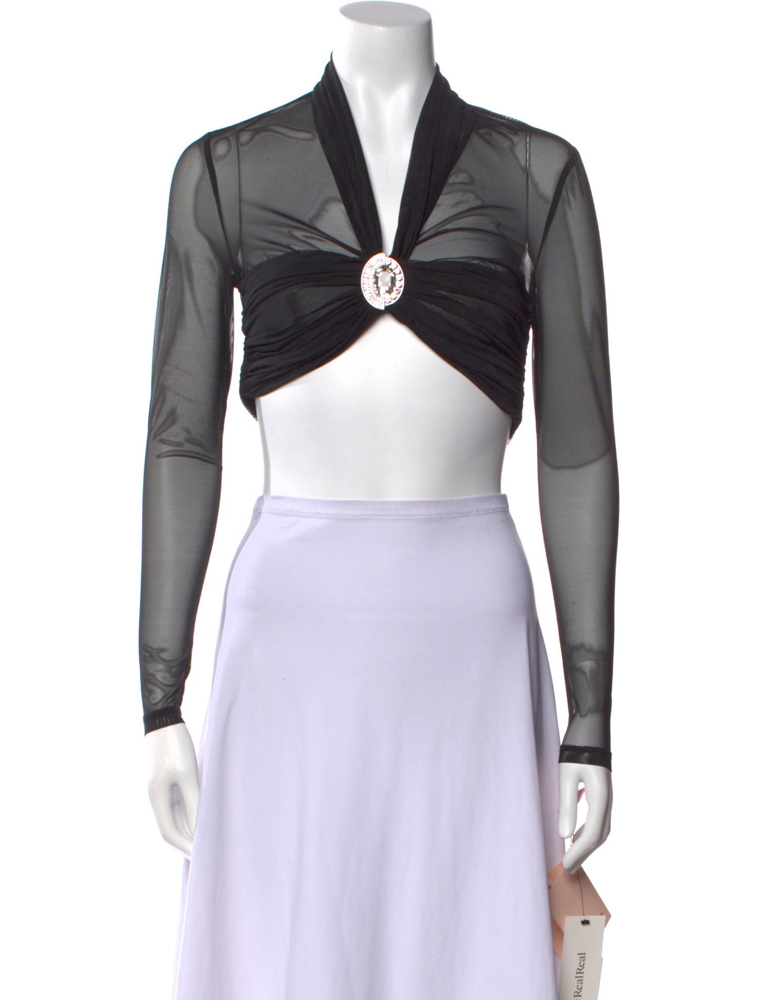 Nana Jacqueline V-Neck Long Sleeve Crop Top w/ Tags