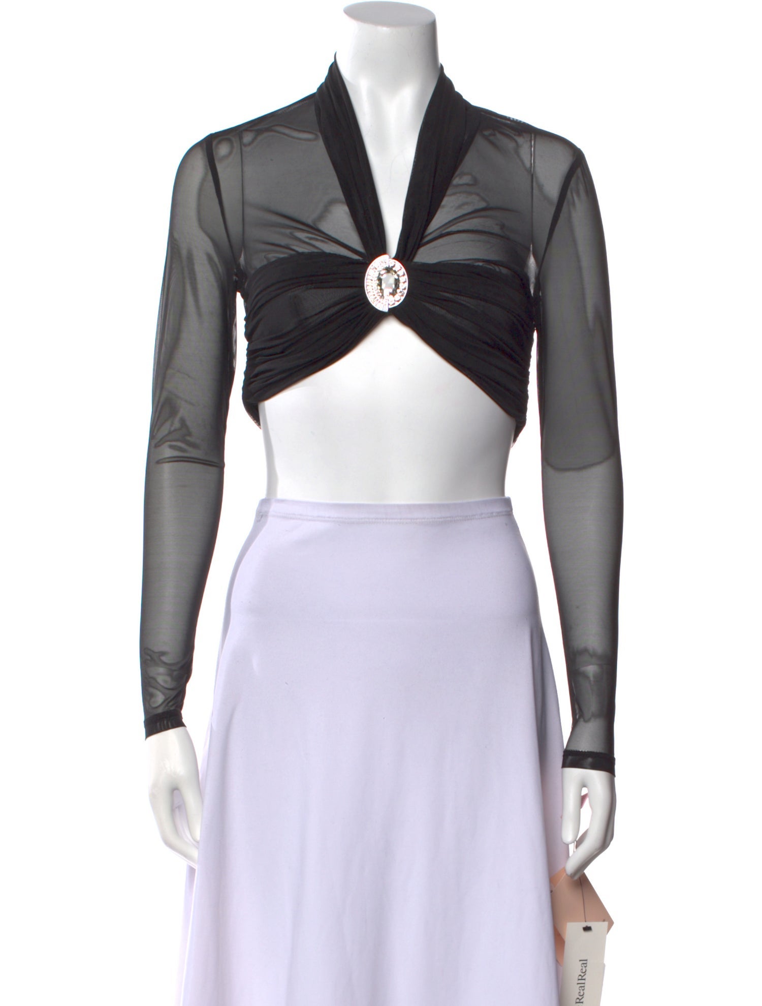 Nana Jacqueline V-Neck Long Sleeve Crop Top w/ Tags