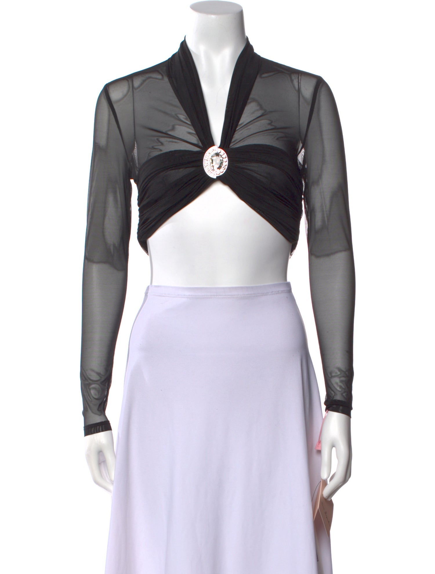 Nana Jacqueline V-Neck Long Sleeve Crop Top w/ Tags