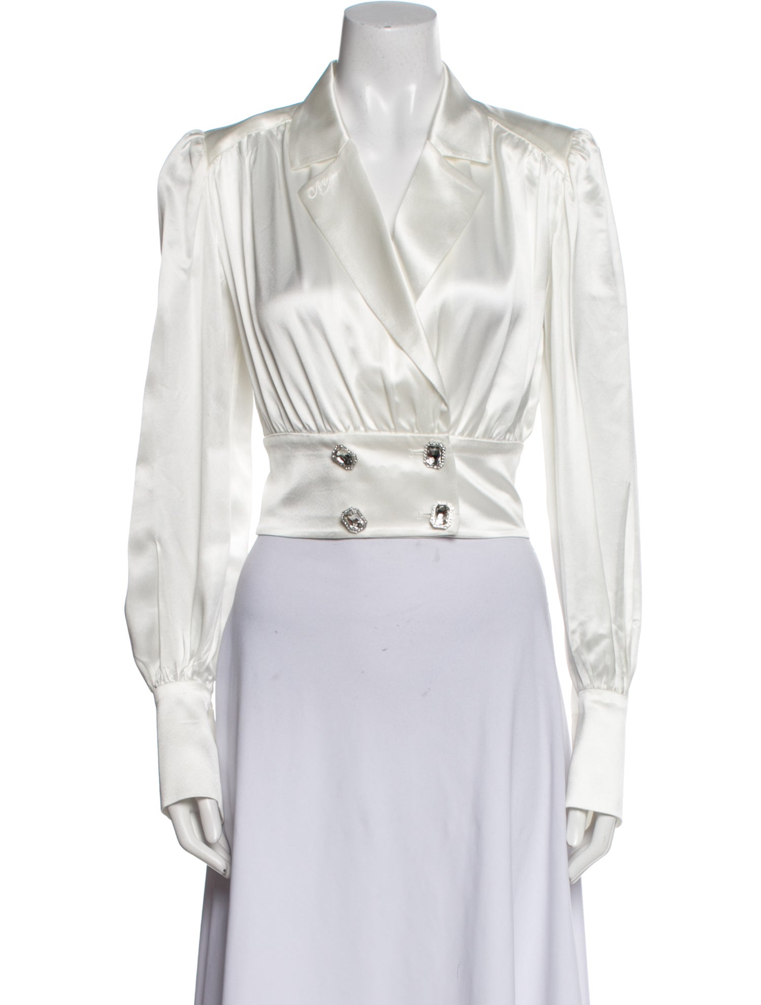 Nana Jacqueline V-Neck Long Sleeve Crop Top