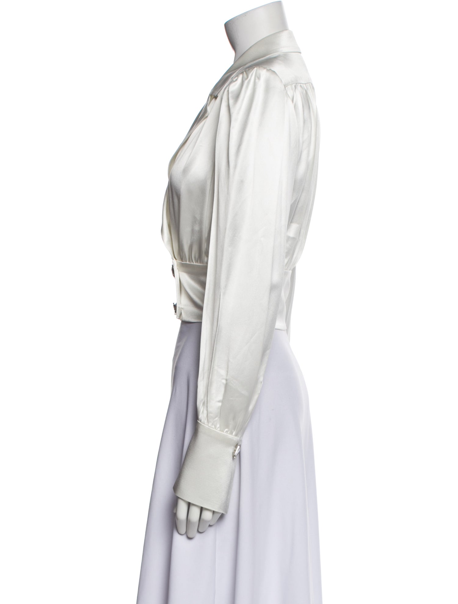 Nana Jacqueline V-Neck Long Sleeve Crop Top