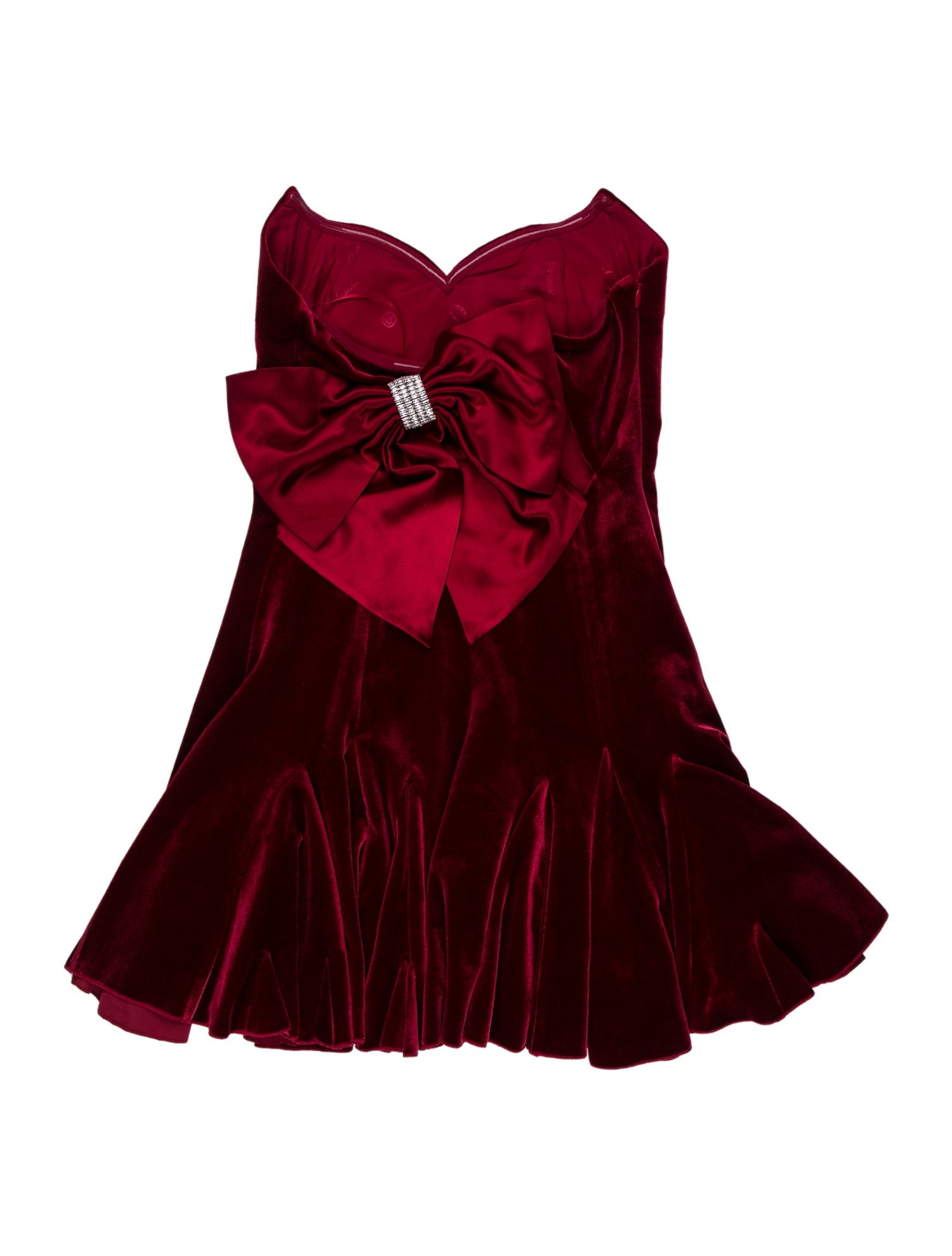 nana jacqueline red dress Demi Bow Dress: Red Midi Dress for Cocktail Party