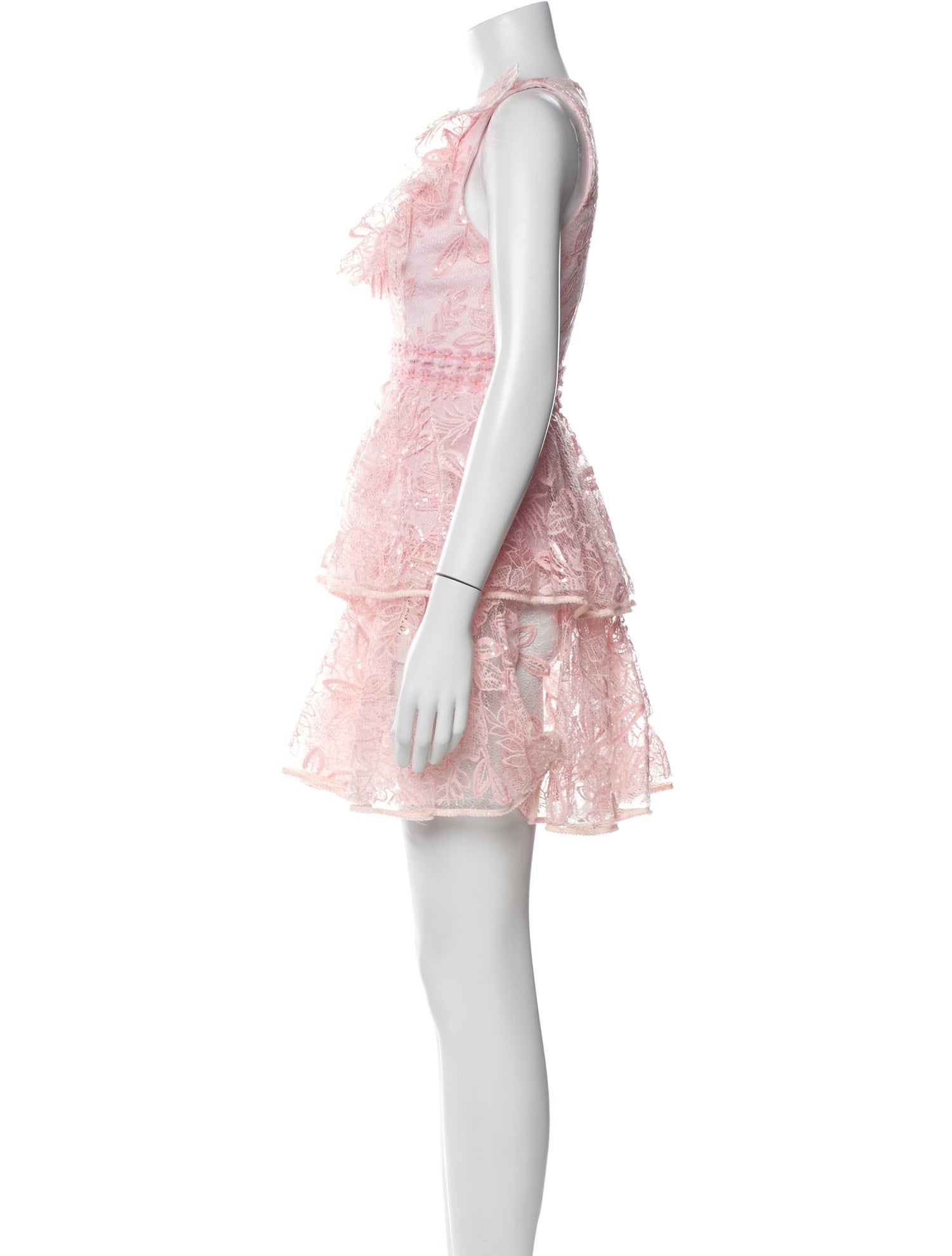 Nicola Finetti Lace Pattern Mini Dress