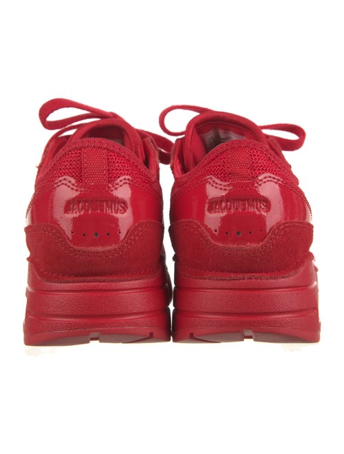 Nike x Jacquemus Air Max 1 University Red and Metallic Silver Athletic Sneakers