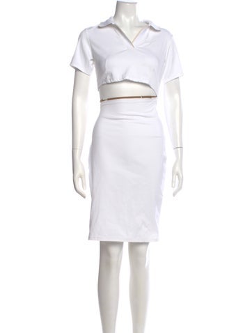 Pre-owned Nike X Jacquemus V-neck Mini Dress In White