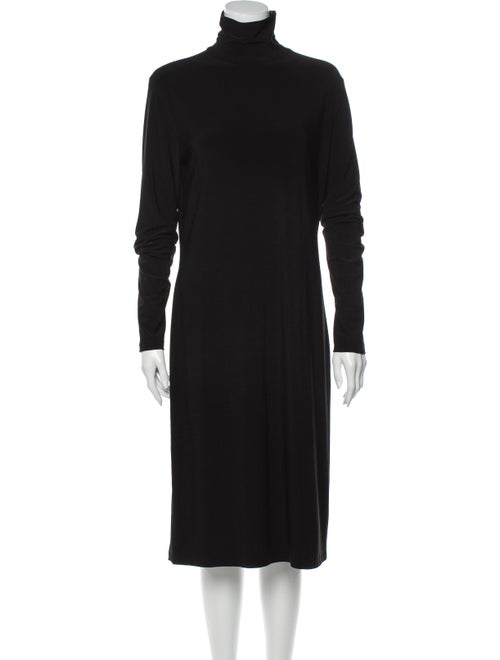 Norma Kamali Turtleneck Knee-Length Dress Black