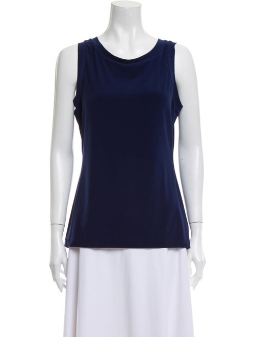Norma Kamali Crew Neck Sleeveless Top Blue