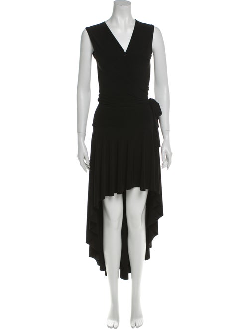Norma Kamali V-Neck Long Dress Black