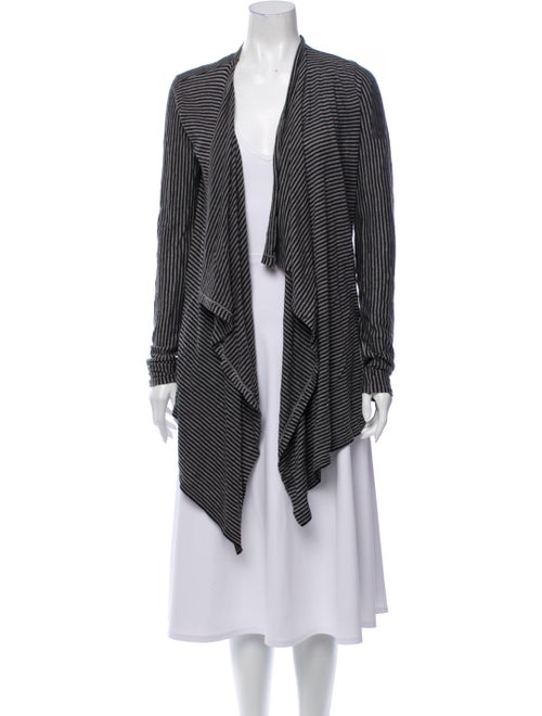 Norma Kamali Striped Open Front Sweater Grey