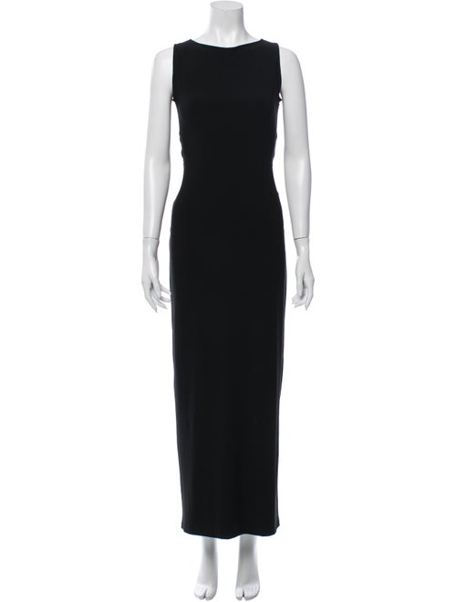 Norma Kamali Bateau Neckline Long Dress Black