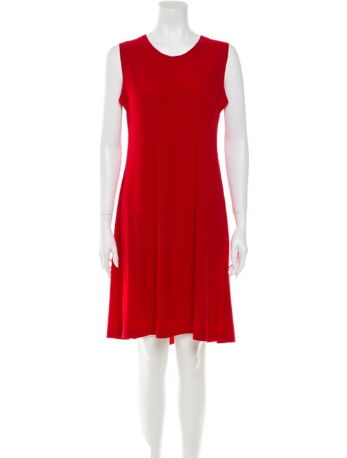 Norma Kamali Crew Neck Knee-Length Dress Red