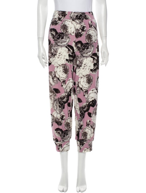 Norma Kamali Floral Print Straight Leg Pants