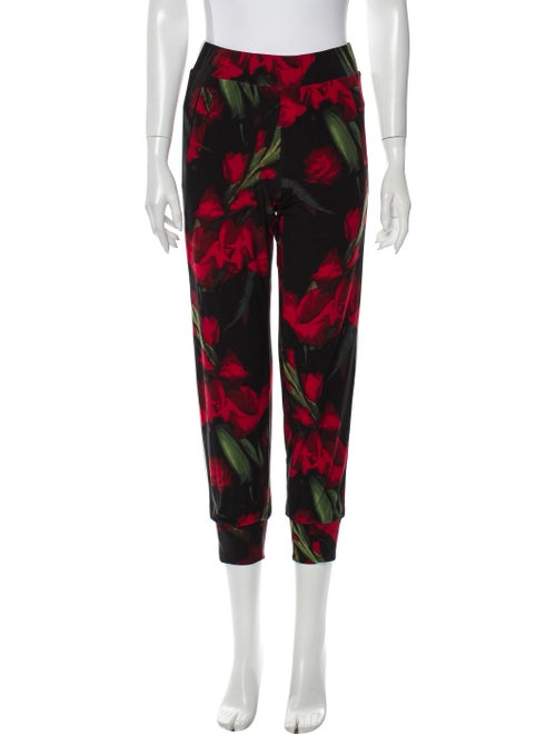 Norma Kamali Floral Print Sweatpants Black