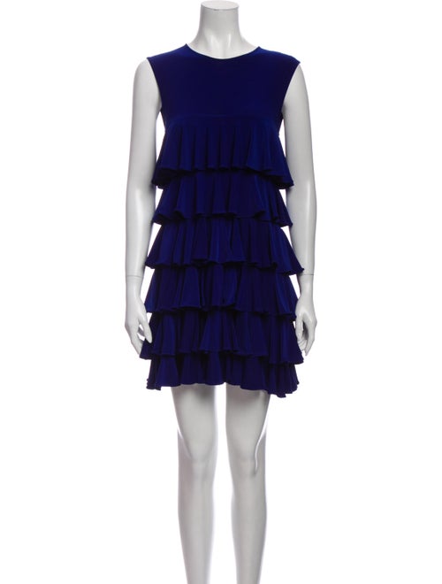 Norma Kamali Crew Neck Mini Dress Blue