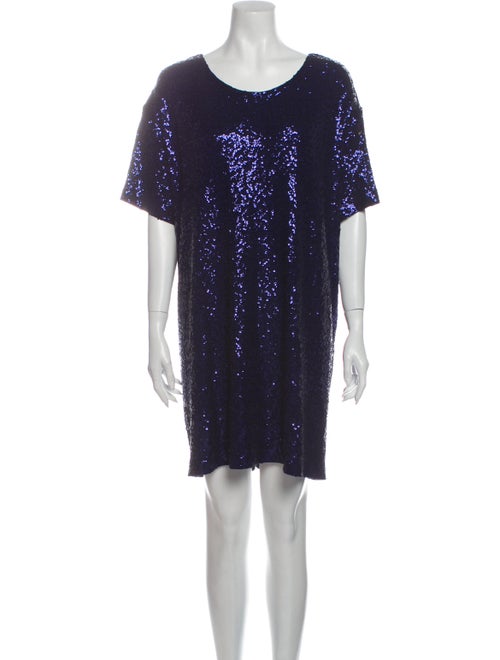 Norma Kamali Scoop Neck Mini Dress Blue