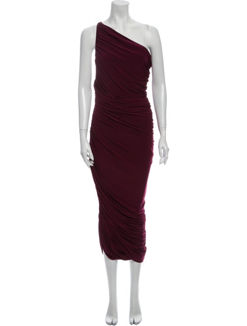 Norma Kamali One-Shoulder Midi Length Dress Purple