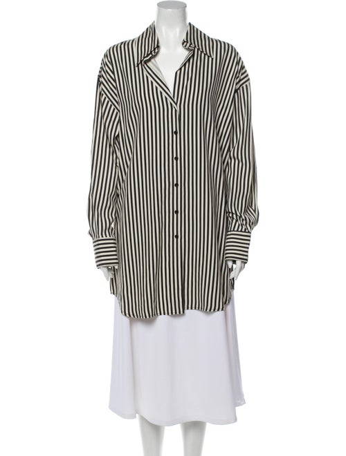 Norma Kamali Silk Striped Tunic w/ Tags Black
