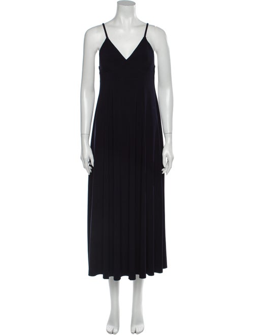 Norma Kamali V-Neck Long Dress Blue