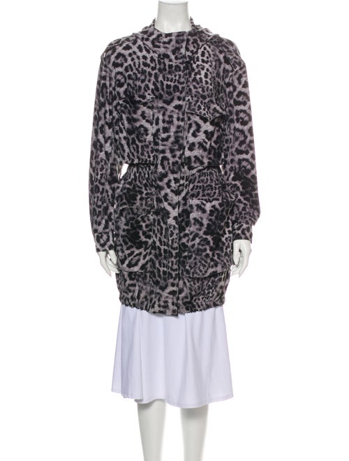 Norma Kamali Animal Print Coat Grey