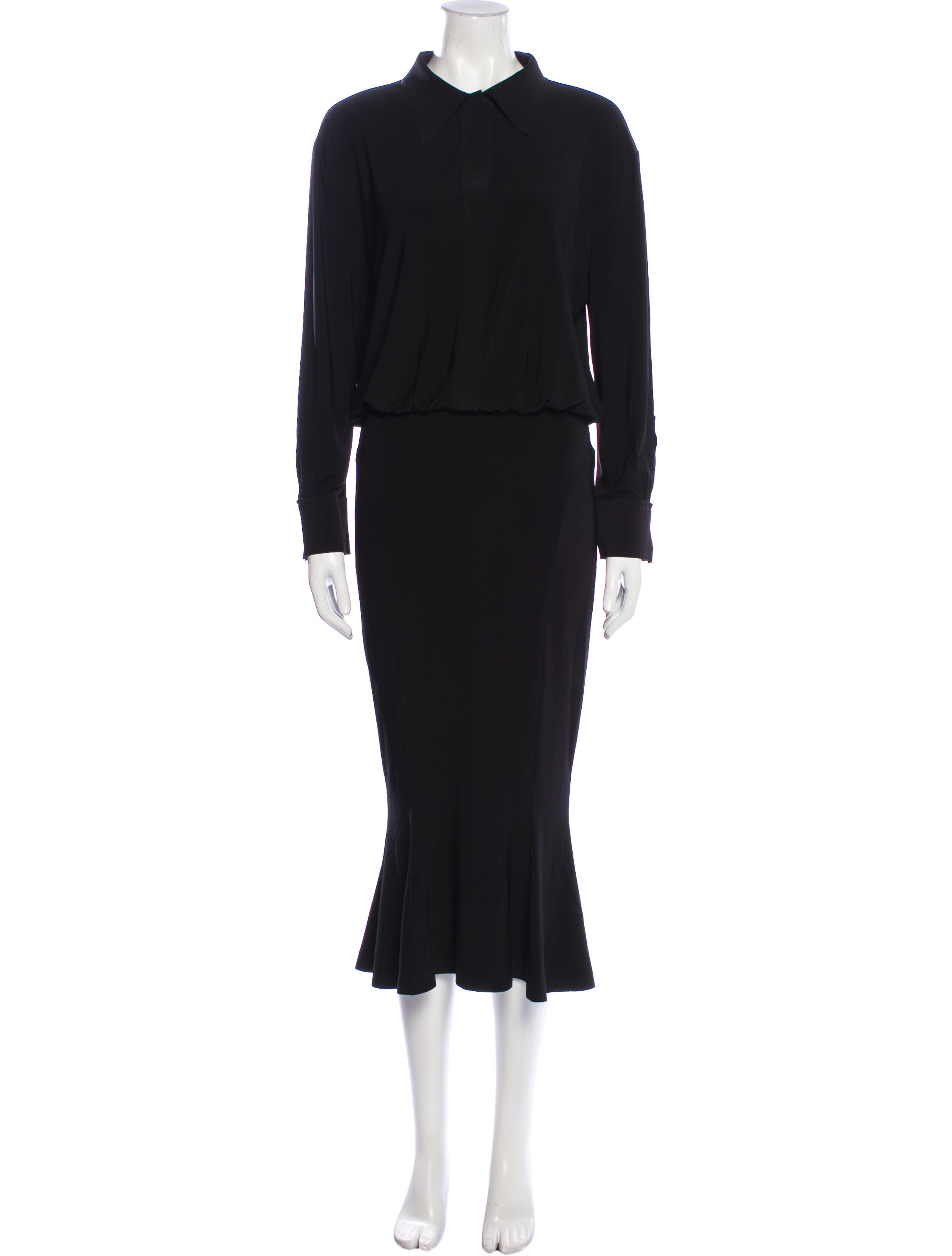 norma kamali boyfriend nk shirt fishtail dress Norma Kamali Boyfriend NK Shirt Fishtail Long Dress w/ Tags - Black Dresses,  Clothing - WNK34786
