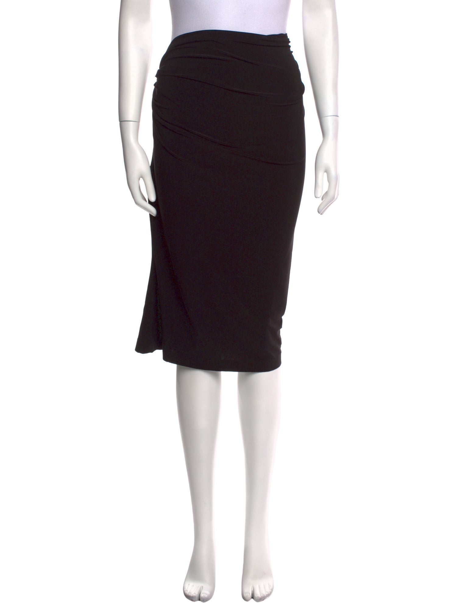 Norma Kamali Pleated Accents Knee-Length Skirt