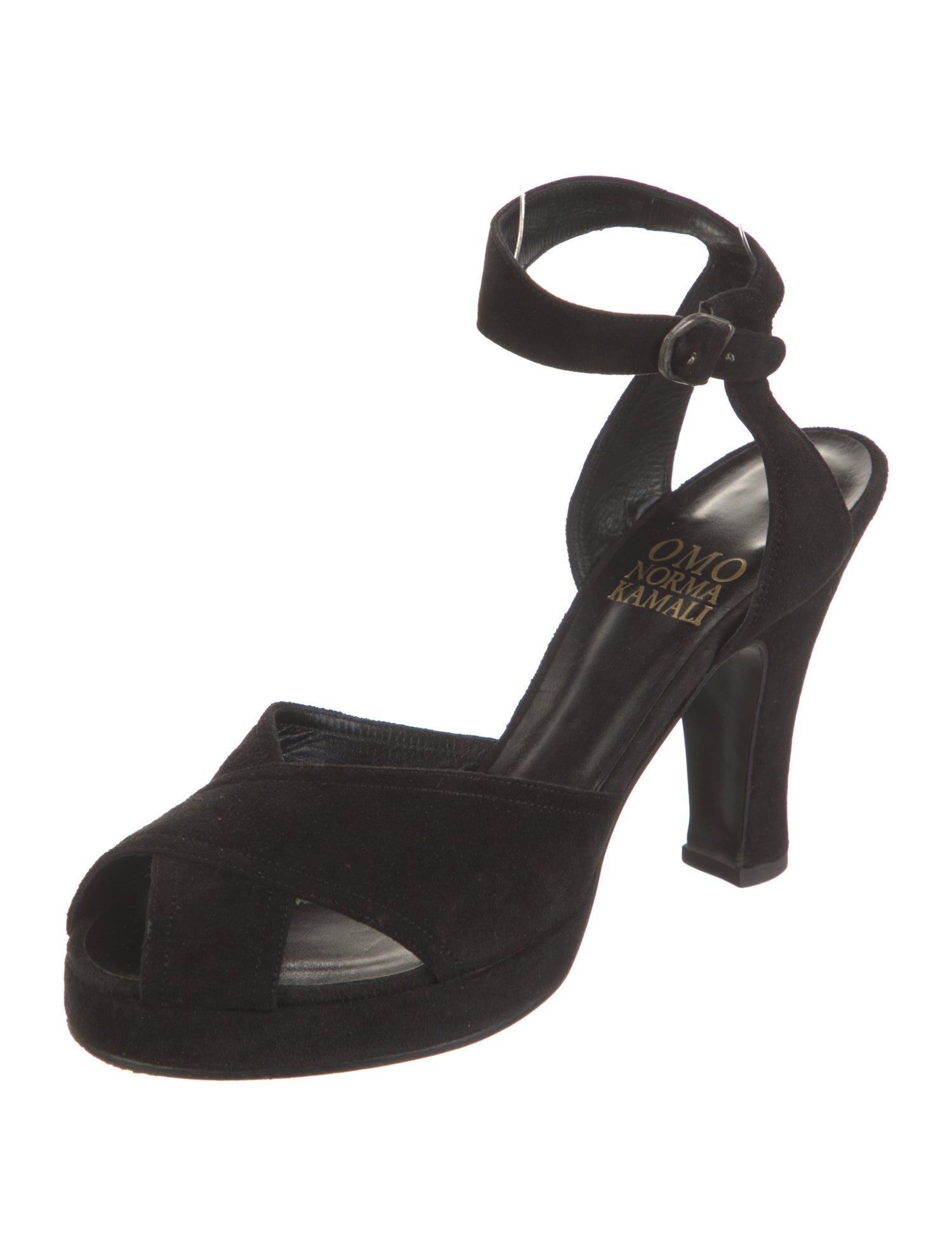 Norma Kamali Suede Cutout Accent Sandals