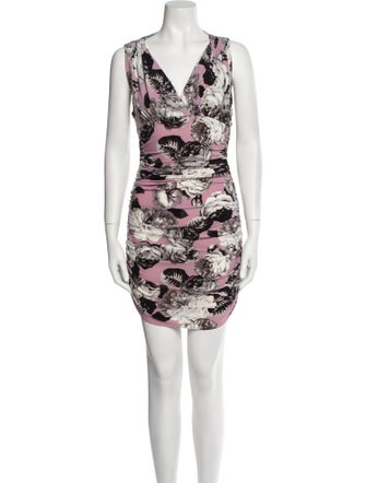 Norma Kamali Floral Print Mini Dress