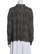 Norma Kamali Tweed Pattern Long Sleeve Button-Up Top