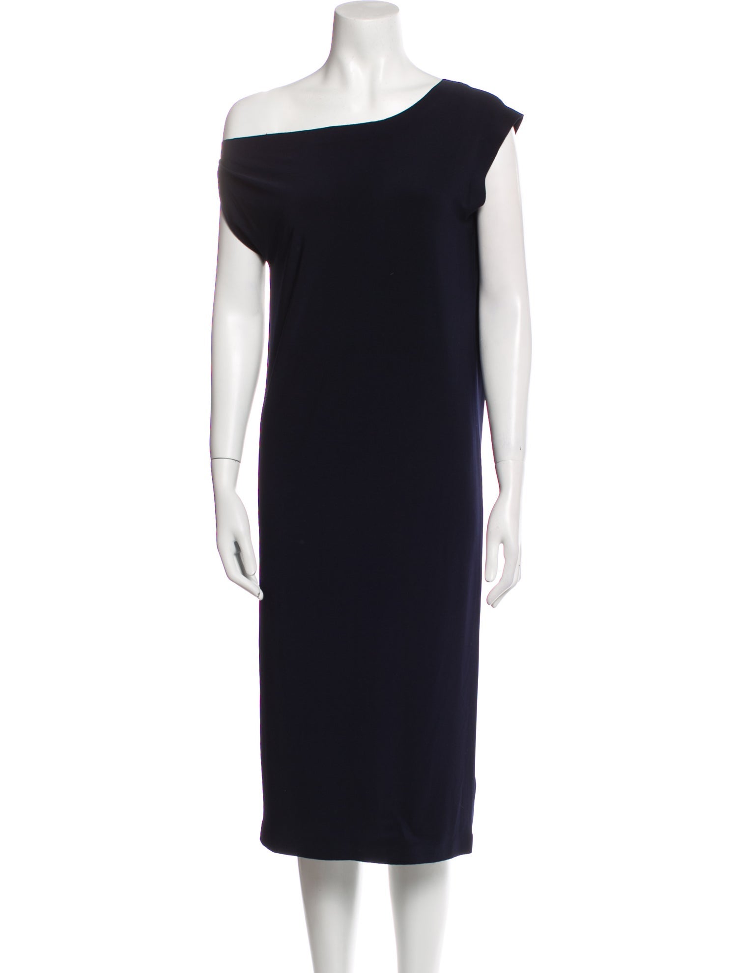 Norma Kamali One-Shoulder Knee-Length Dress
