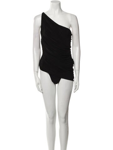 Norma Kamali Tops One-Shoulder Sleeveless Bodysuit L
