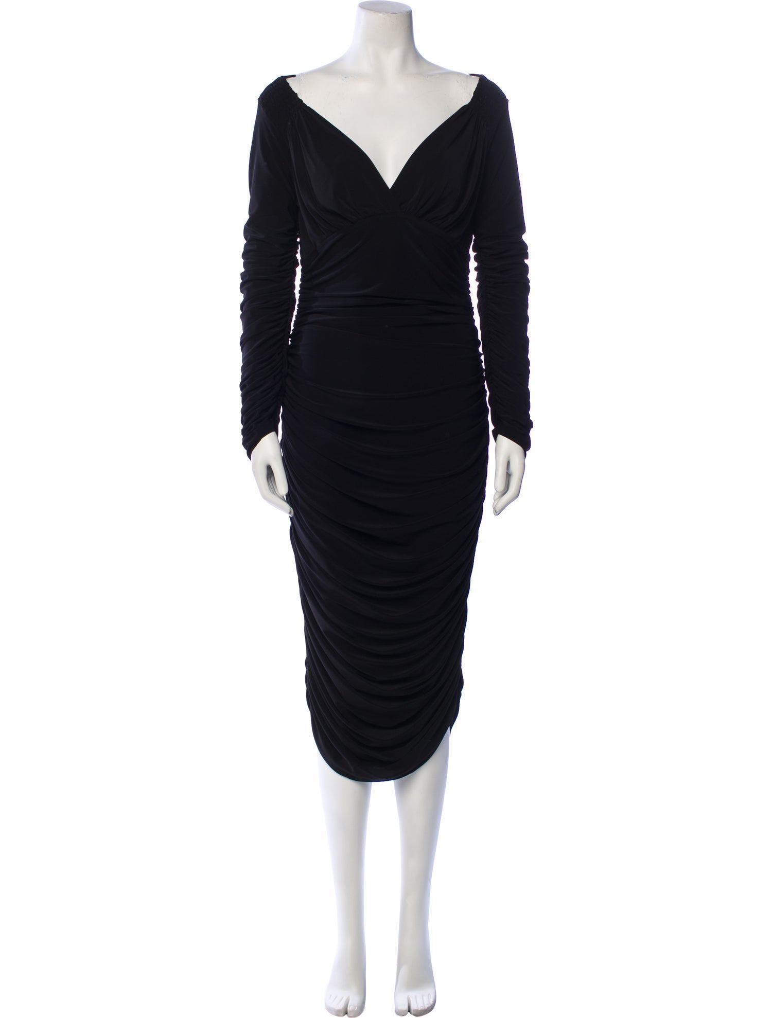 Norma Kamali V-Neck Midi Length Dress