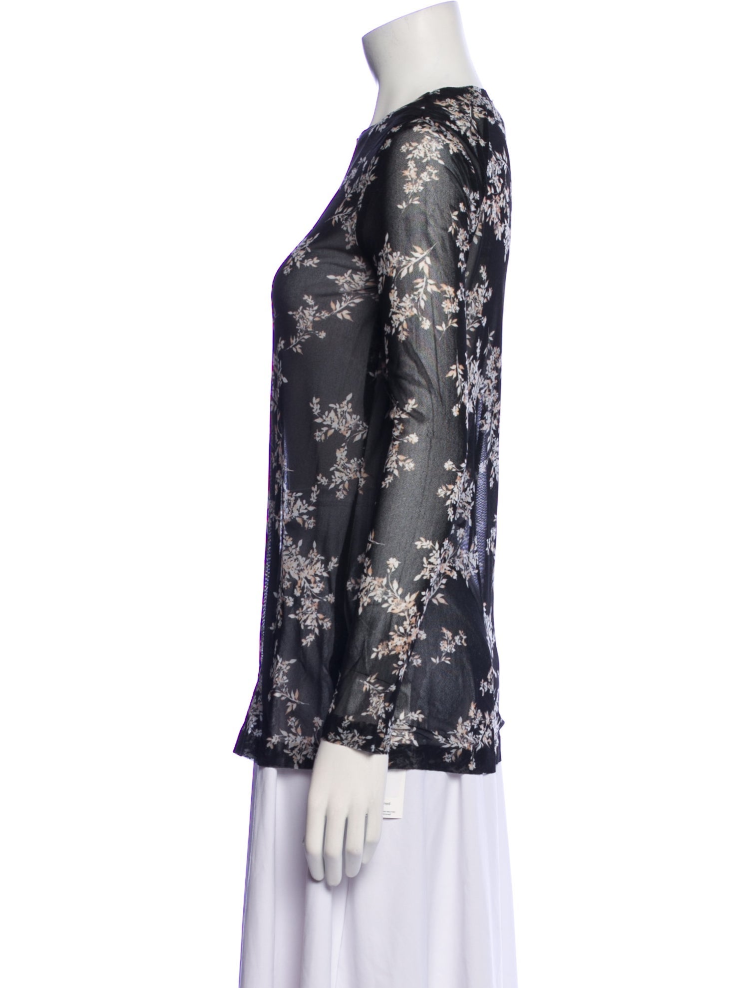Norma Kamali Nylon Floral Print Blouse