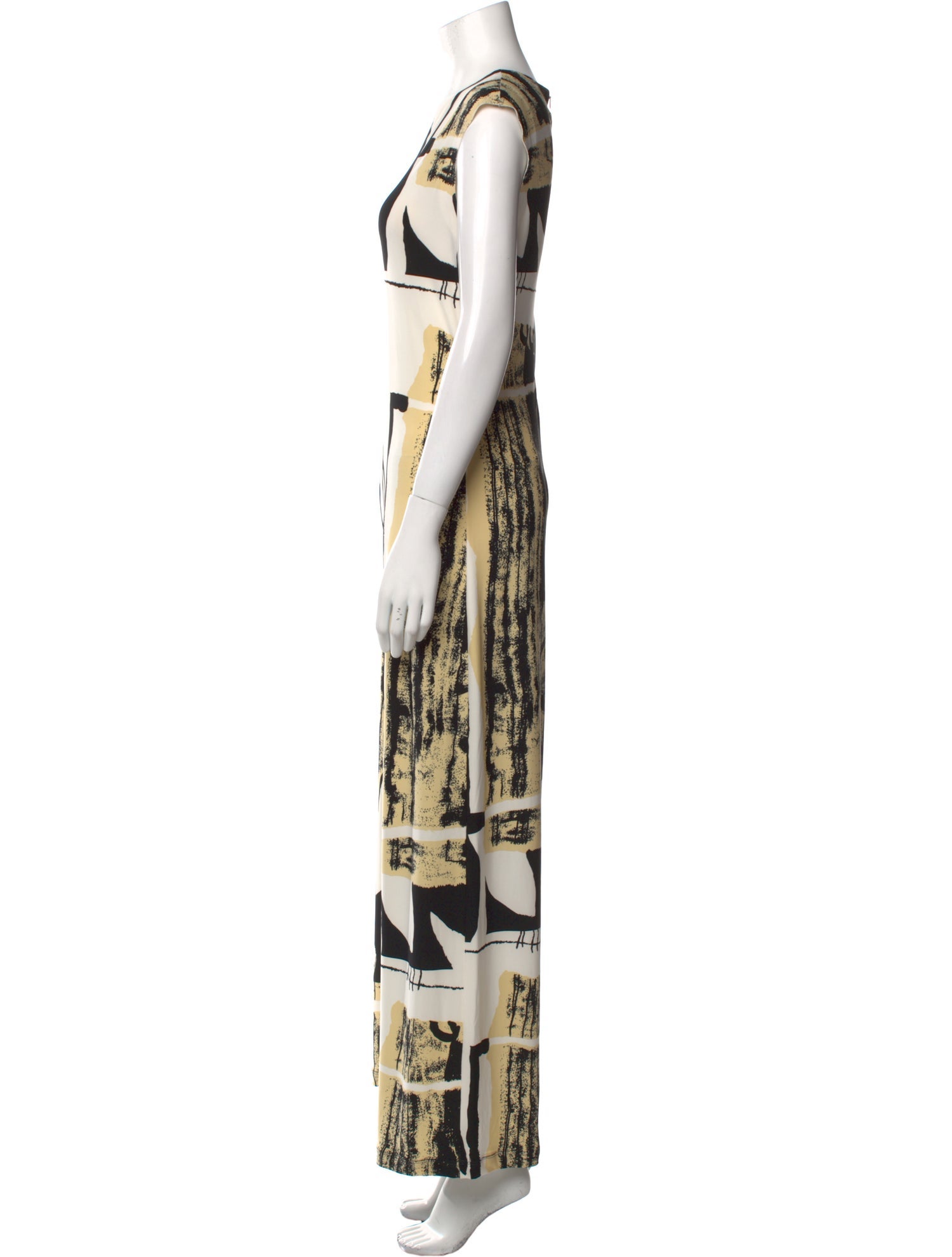 Norma Kamali Printed Crew Neck Jumpsuit