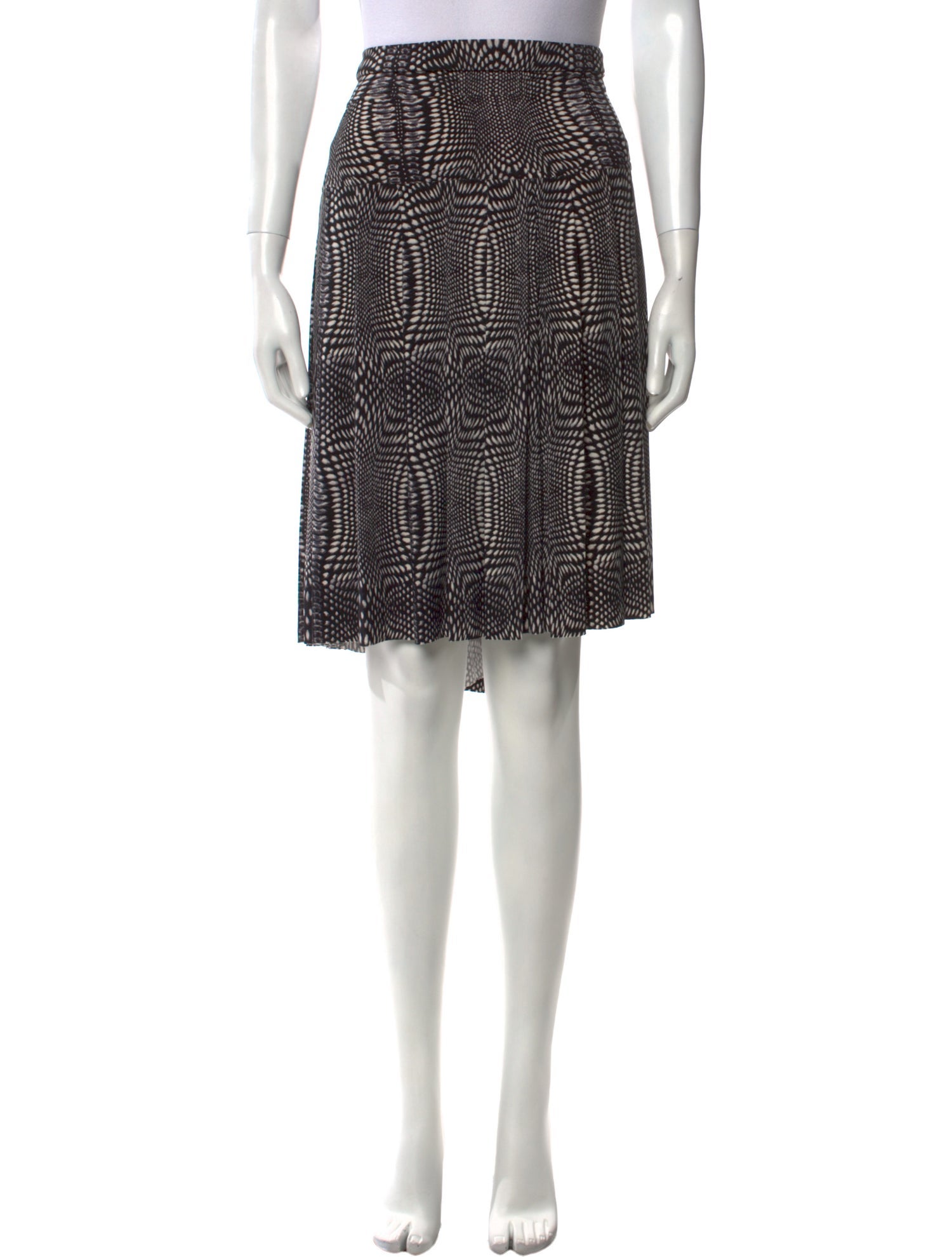 Norma Kamali Plaid Print Knee-Length Skirt