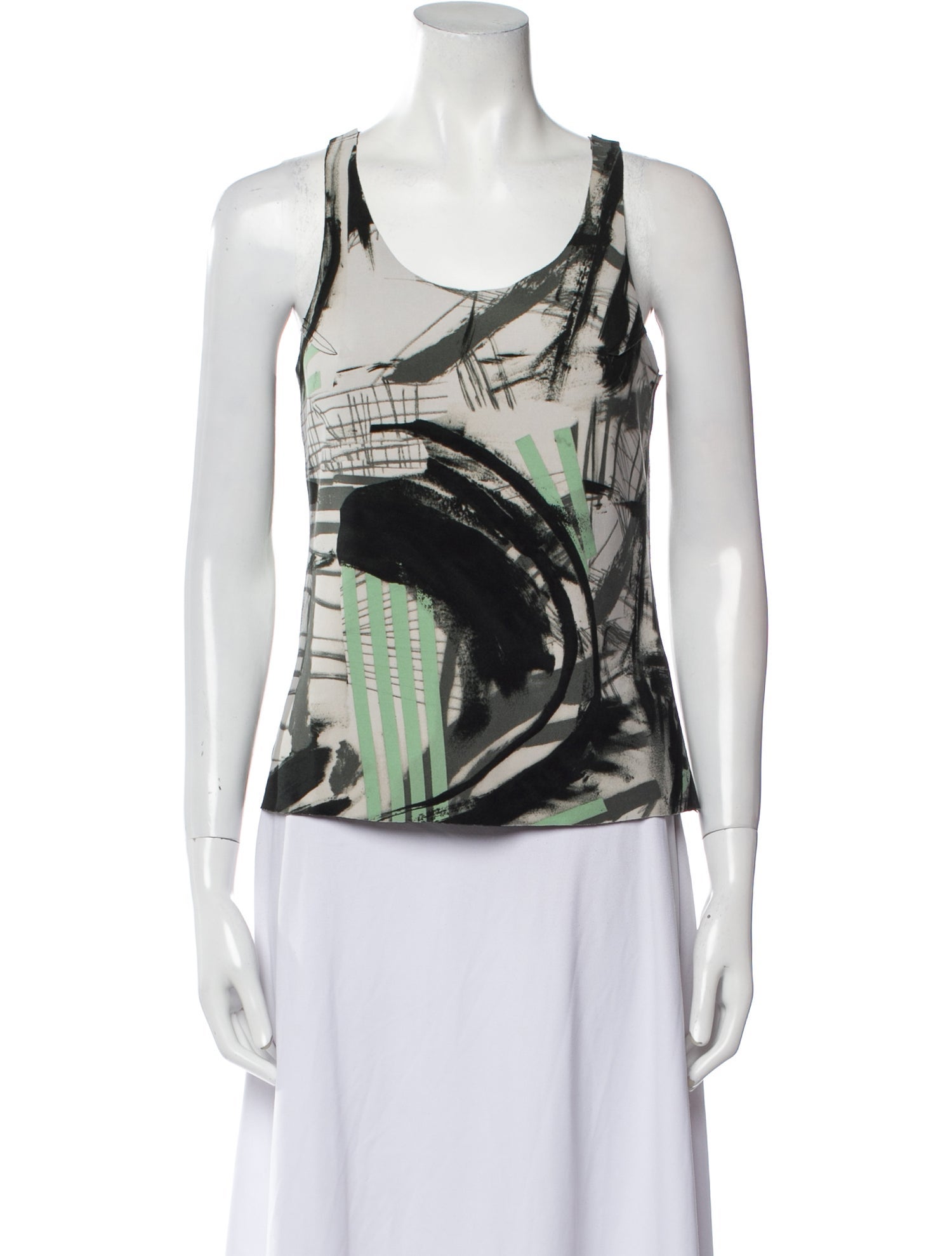 Norma Kamali Printed Scoop Neck Top