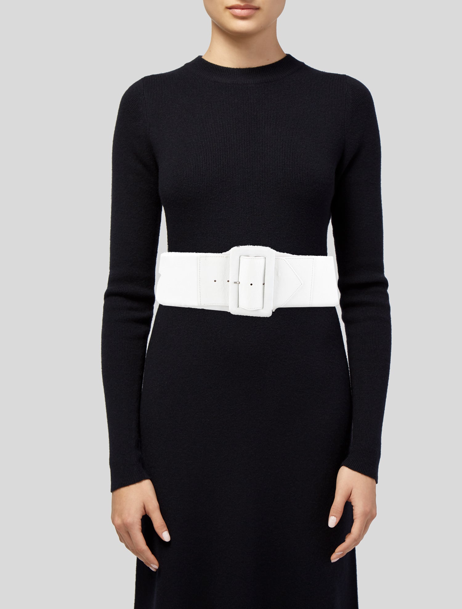 Norma Kamali Wide Leather Waist Belt