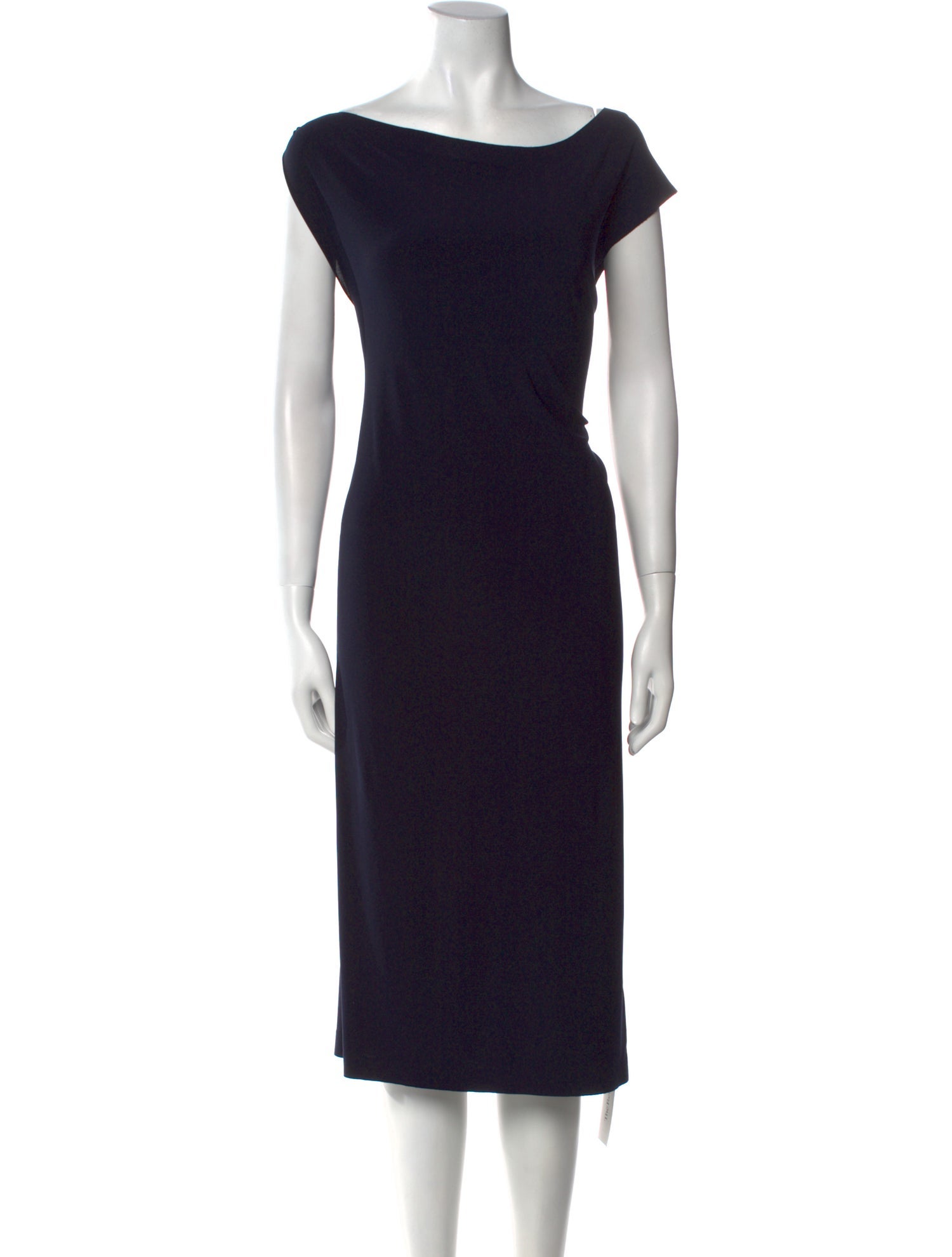 Norma Kamali Bateau Neckline Midi Length Dress