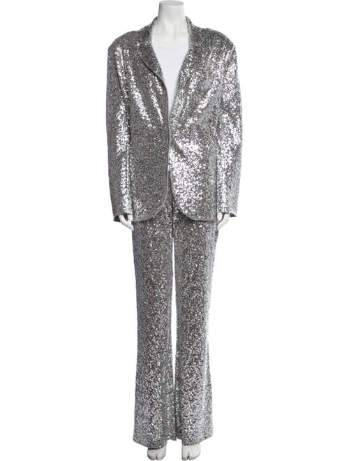 Norma Kamali Patterned Sequin Embellishments Pant Set