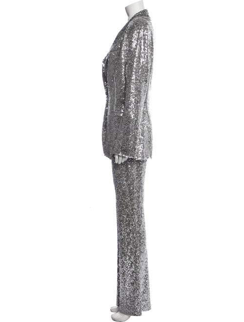 Norma Kamali Patterned Sequin Embellishments Pant Set