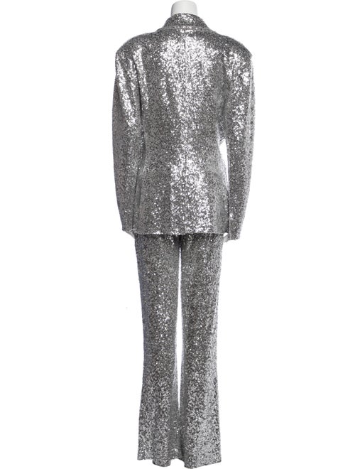 Norma Kamali Patterned Sequin Embellishments Pant Set