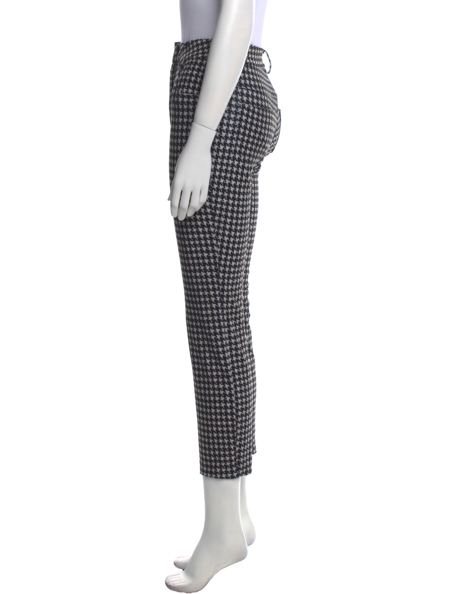 Norma Kamali Houndstooth Print Straight Leg Pants