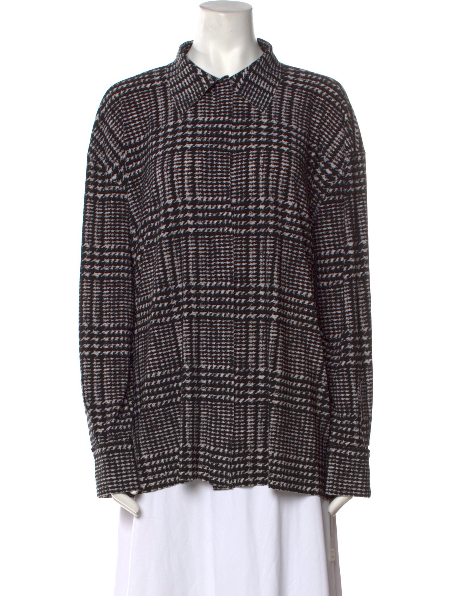 Norma Kamali Tweed Pattern Mock Neck Sweater
