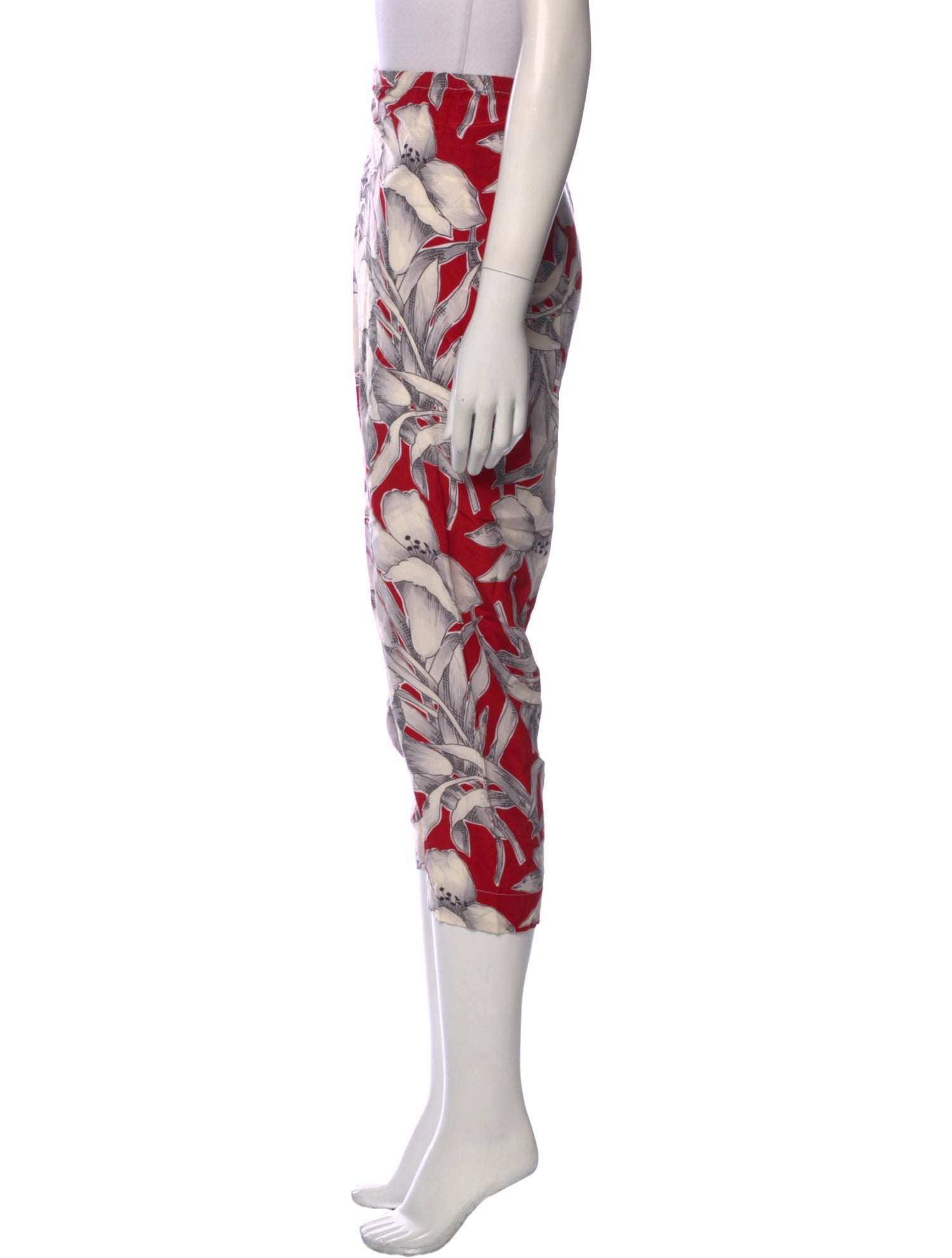Norma Kamali Floral Print Straight Leg Pants