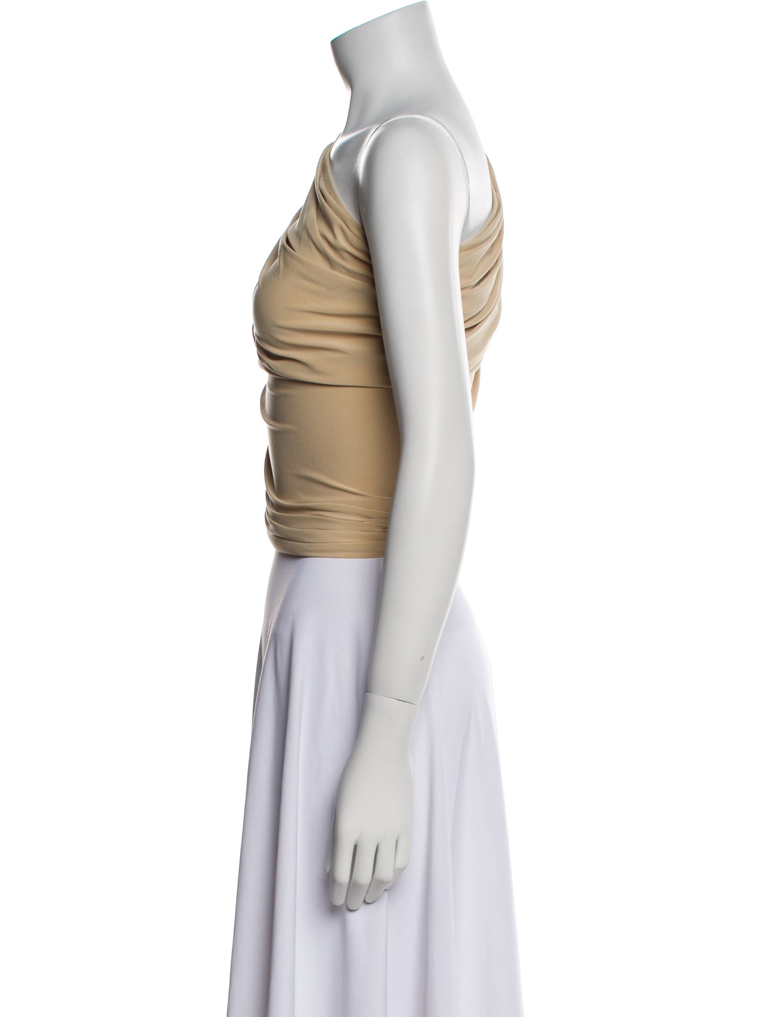 Norma Kamali One-Shoulder Sleeveless Crop Top