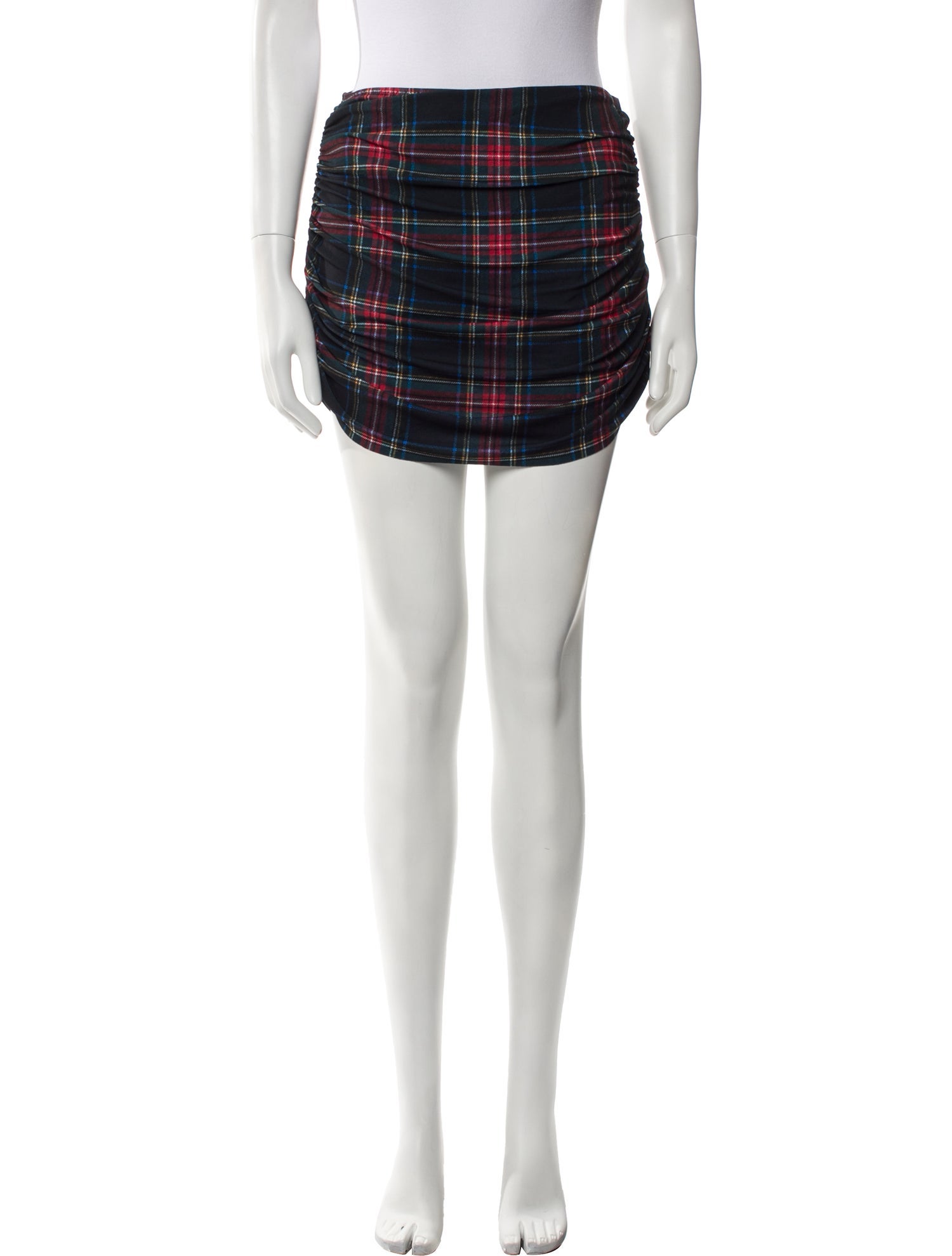 Norma Kamali Plaid Print Pleated Accents Bottoms w/ Tags