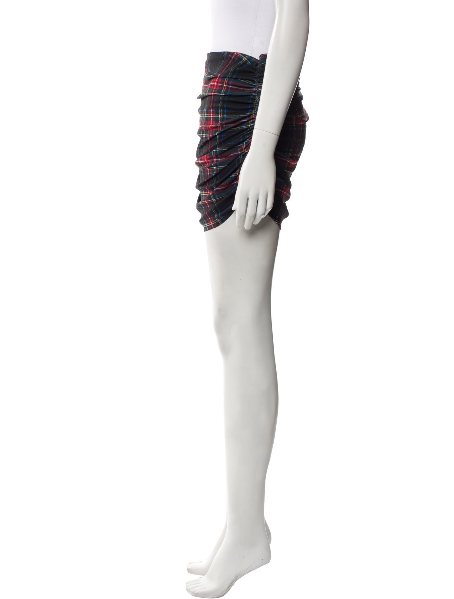 Norma Kamali Plaid Print Pleated Accents Bottoms w/ Tags