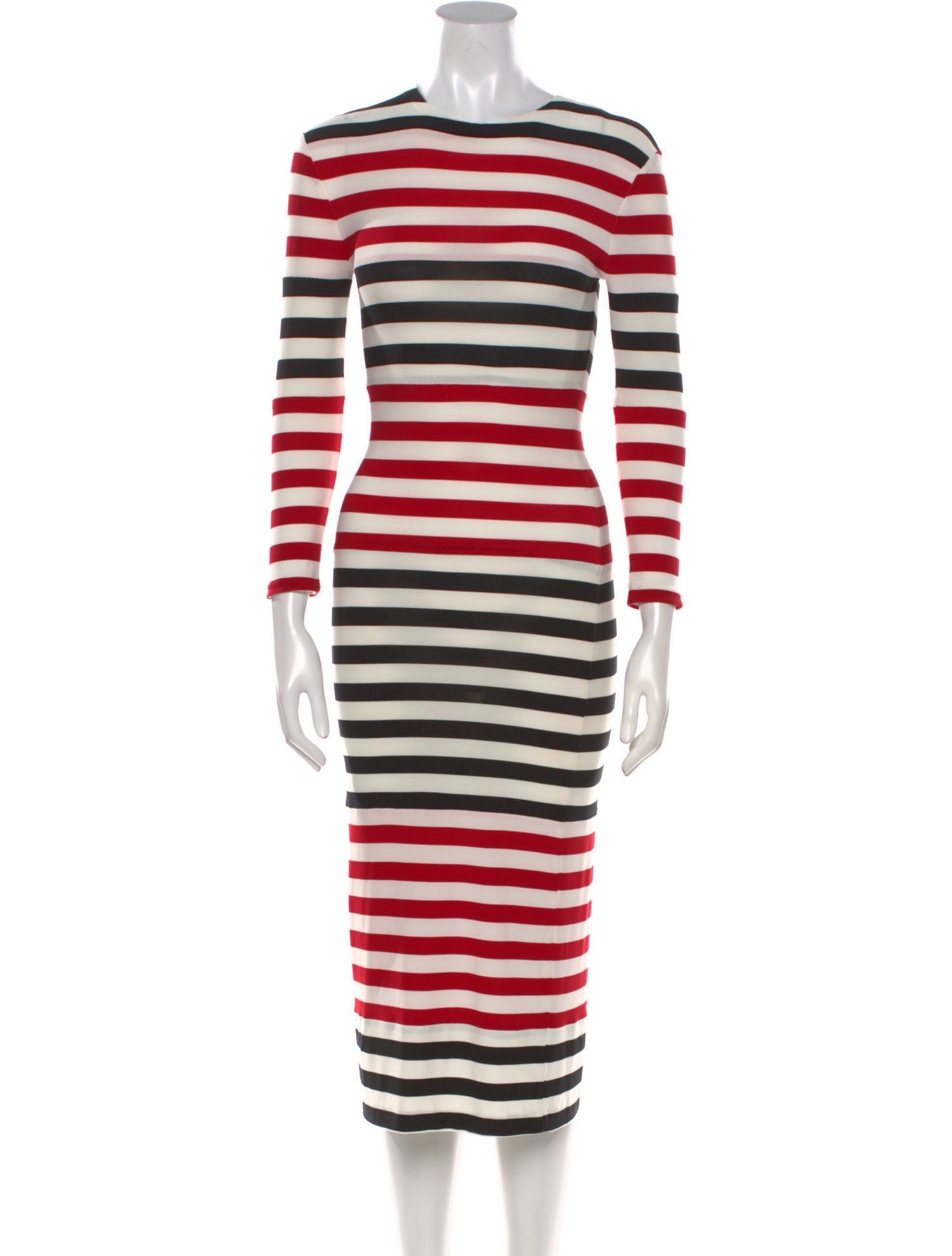 Norma Kamali Striped Midi Length Dress