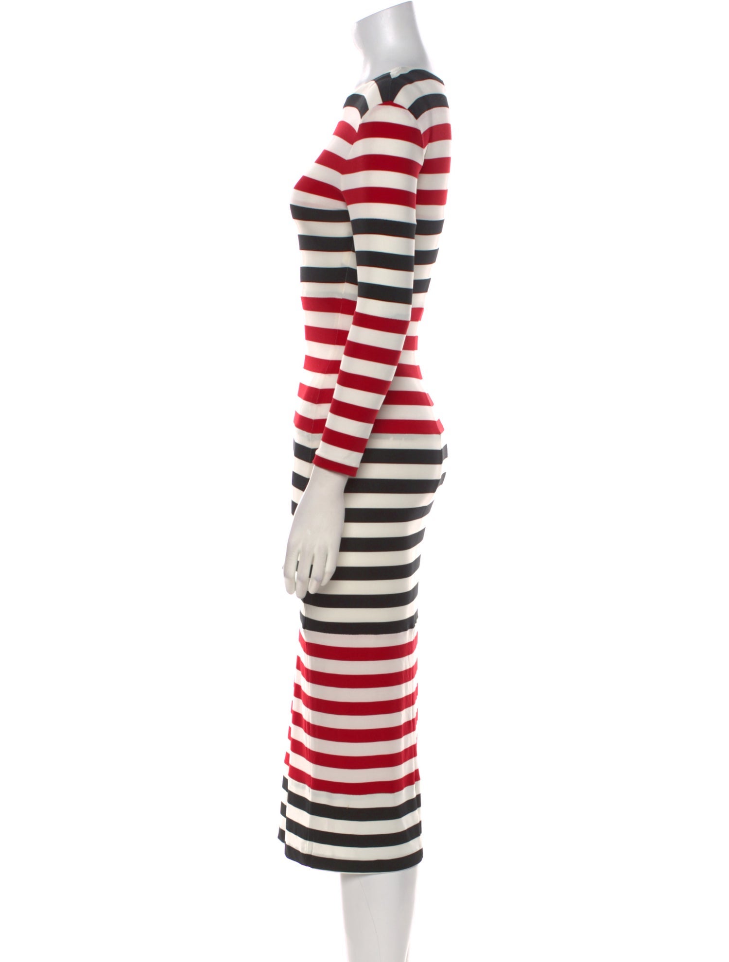 Norma Kamali Striped Midi Length Dress