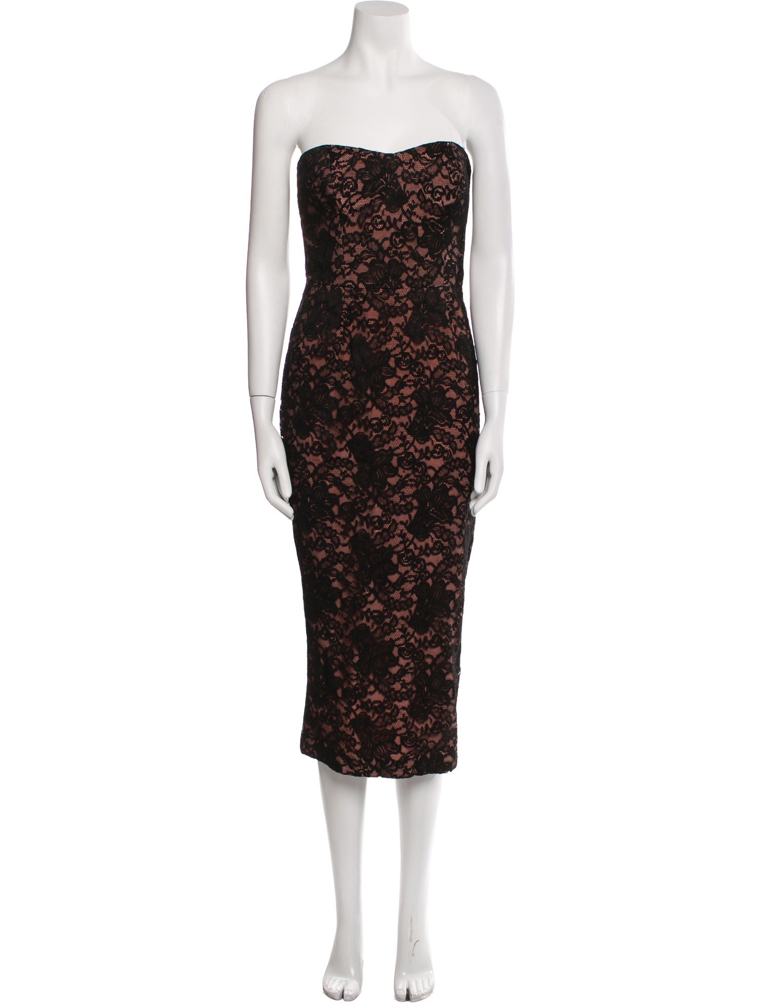 Norma Kamali Lace Pattern Knee-Length Dress