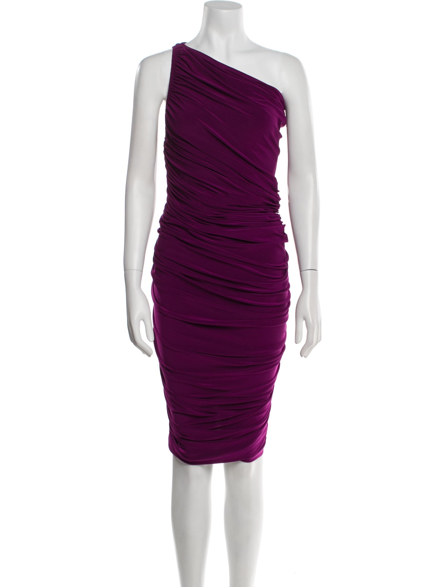 Norma Kamali One-Shoulder Knee-Length Dress